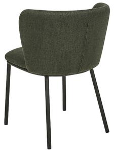 Tkanina Jídelní židle Sada 2 ks Tmavě zelená MINA
