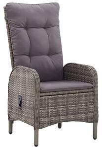 3dílný zahradní bistro set polyratan šedý