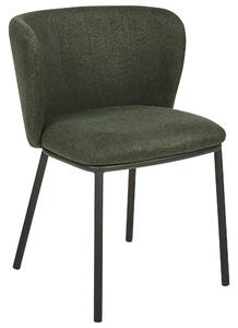 Sada 2 čalouněných jídelních židlí tmavě zelené MINA