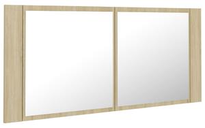 LED koupelnové zrcadlo dub sonoma 100 x 12 x 45 cm akrylové