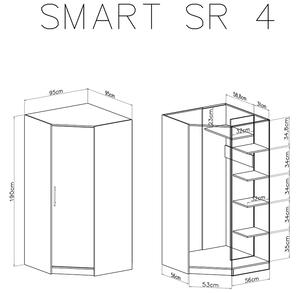 Rohová skříň Smart SR4