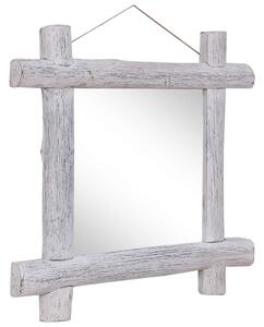 Dřevěné zrcadlo Chicot - bílé | 70x70 cm