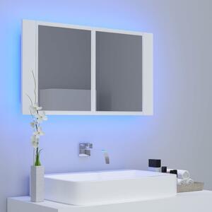 LED koupelnová skříňka se zrcadlem bílá 80 x 12 x 45 cm akryl