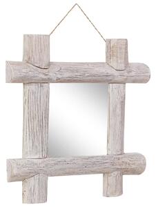 Zrcadlo z polínek Chicot - bílé | 50x50 cm