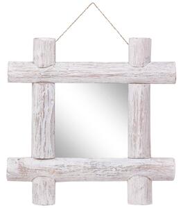 Zrcadlo z polínek Chicot - bílé | 50x50 cm