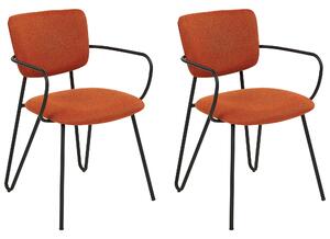 Tkanina Jídelní židle Sada 2 ks Oranžová ELKO