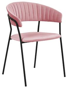 Sada 2 sametových jídelních židlí růžové MARIPOSA