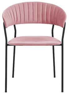 Umělý samet Jídelní židle Sada 2 ks Růžová MARIPOSA