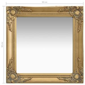 Nástěnné zrcadlo Parrenic - barokní styl - zlaté | 50x50 cm