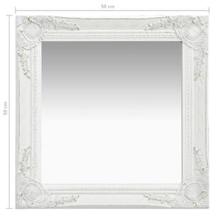 Nástěnné zrcadlo Parrenic - barokní styl - bílé | 50x50 cm