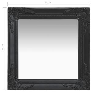 Nástěnné zrcadlo Parrenic - barokní styl - černé | 50x50 cm