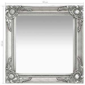 Nástěnné zrcadlo Parrenic - barokní styl - stříbrné | 50x50 cm