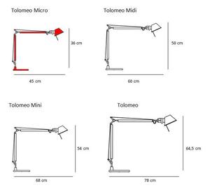 Artemide - Tolomeo MICRO Stolní Lampa Red - Lampemesteren