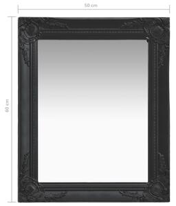 Nástěnné zrcadlo Parrenic - barokní styl - černé | 50x60 cm