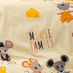 Dětské bavlněné povlečení do postýlky Little mouse, oranžová, 100 x 135 cm, 40 x 60 cm