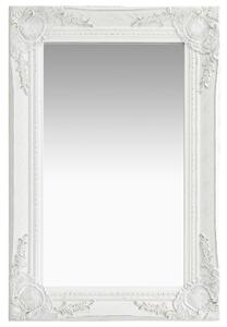 Nástěnné zrcadlo Parrenic - barokní styl - bílé | 60x40 cm