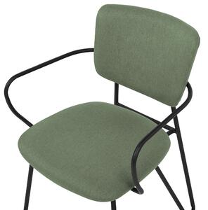 Sada 2 čalouněných jídelních židlí tmavě zelené ELKO