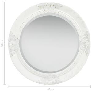 Nástěnné zrcadlo Seall - barokní styl - bílé | 50 cm