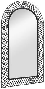 Nástěnné zrcadlo Ellyen s obloukem - černé | 60x110 cm