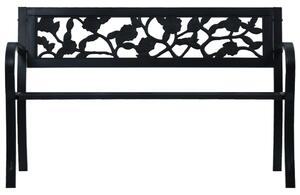Zahradní lavice 125 cm černá ocel