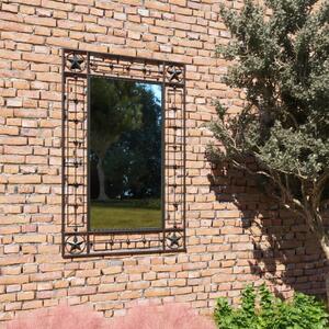 Zahradní nástěnné zrcadlo Grammes - obdélníkové - černé | 50x80 cm