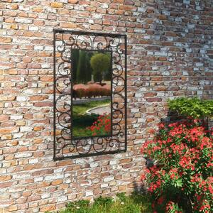 Zahradní nástěnné zrcadlo Grammes - obdélníkové - černé | 50x80 cm