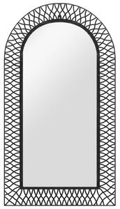 Zahradní nástěnné zrcadlo Whyares s obloukem - černé | 60x110 cm