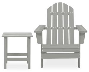 Zahradní židle Adirondack se stolkem masivní jedlové dřevo šedá