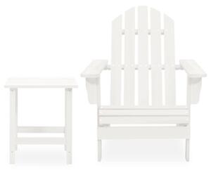 Zahradní židle Adirondack se stolkem masivní jedlové dřevo bílá