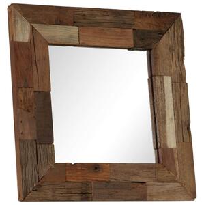 Zrcadlo z masivního pražcového dřeva | 50x50 cm