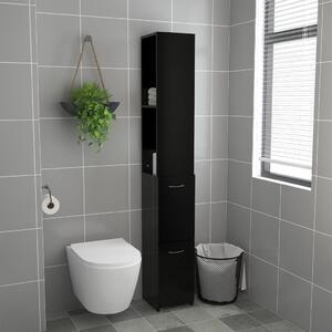 Koupelnová skříňka černá 25x26,5x170 cm kompozitní dřevo