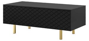 Konferenční stolek Scalia II 2K 120 cm - černý mat / zlaté nožky