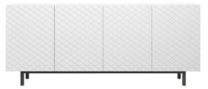 Komoda Scalia II 4D 190 cm - bílý mat / černý podstavec