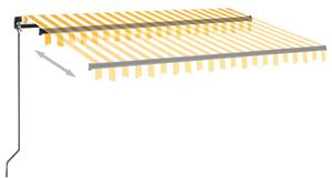 Ručně zatahovací markýza s LED světlem 350 x 250 cm žlutobílá