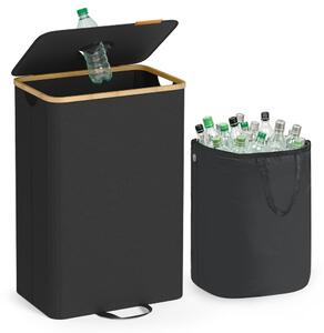 Třídicí koš na lahve a plechovky ECOVIA, 100l, černá/béžová SongmicsHome
