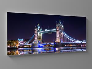 Liox XXL Obraz noční tower bridge Rozměr: 200 x 100 cm