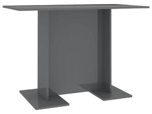 Jídelní stůl Orleans - šedý s vysokým leskem - dřevotříska | 110x60x75 cm