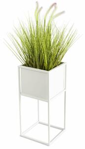 KOVOVÝ KVĚTINÁČ SE STOJÁNEM PLAIN 50X24 CM BÍLÁ