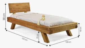 Jednolůžková postel z trámů Miky 90 x 200 cm