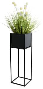 KOVOVÝ KVĚTINÁČ SE STOJÁNEM PLAIN 70X24 CM ČERNÁ
