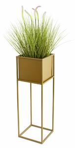 KOVOVÝ KVĚTINÁČ SE STOJÁNEM PLAIN 70X24 CM ZLATÁ