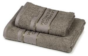 Sada Bamboo Premium osuška a ručník šedá, 70 x 140 cm, 50 x 100 cm
