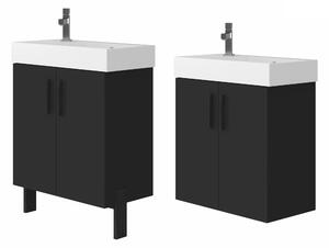 Kingsbath Manhy Black 65 koupelnová skříňka s umyvadlem