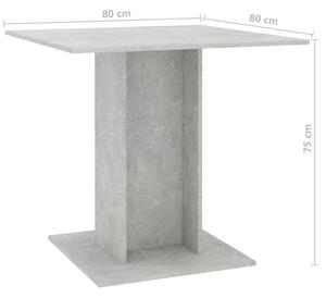 Jídelní stůl Kemmi - betonově šedý - dřevotříska | 80x80x75 cm