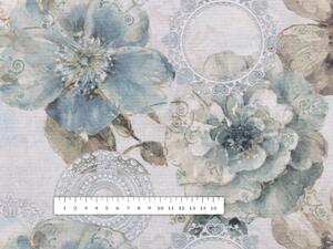 Biante Dekorační povlak na polštář PML-052 Tyrkysové květy s orientálními kruhy 30 x 50 cm