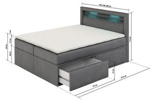 Čalouněná postel PRADA rozměr 180x200 cm Šedá