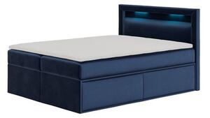 Čalouněná postel PRADA rozměr 140x200 cm Tmavě modrá