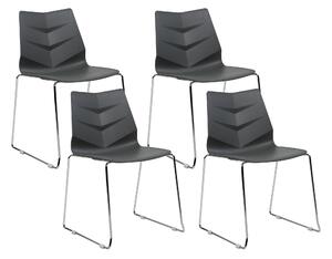 Konferenční židle Sada 4 ks Tmavě šedá HARTLEY