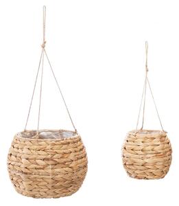 ZÁVĚSNÝ KVĚTINÁČ Z MOŘSKÉ TRÁVY AYA NATURAL 26X18,5 CM+16X15 CM HNĚDÁ