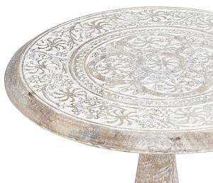 Odkládací stolek z mangového dřeva krémový bílý JAMBIA